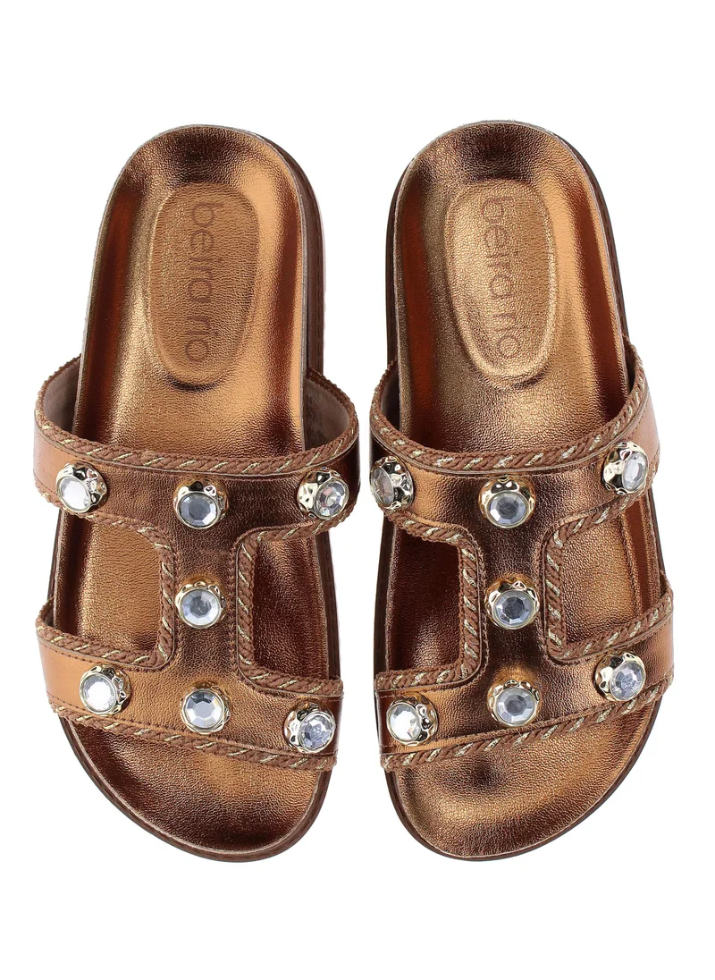 Beira Rio Bronze Beira Rio Women’s Flat Summer Footwear – Lightweight Slip-On Comfort with Stylish Casual Design for Women | Best Price UAE