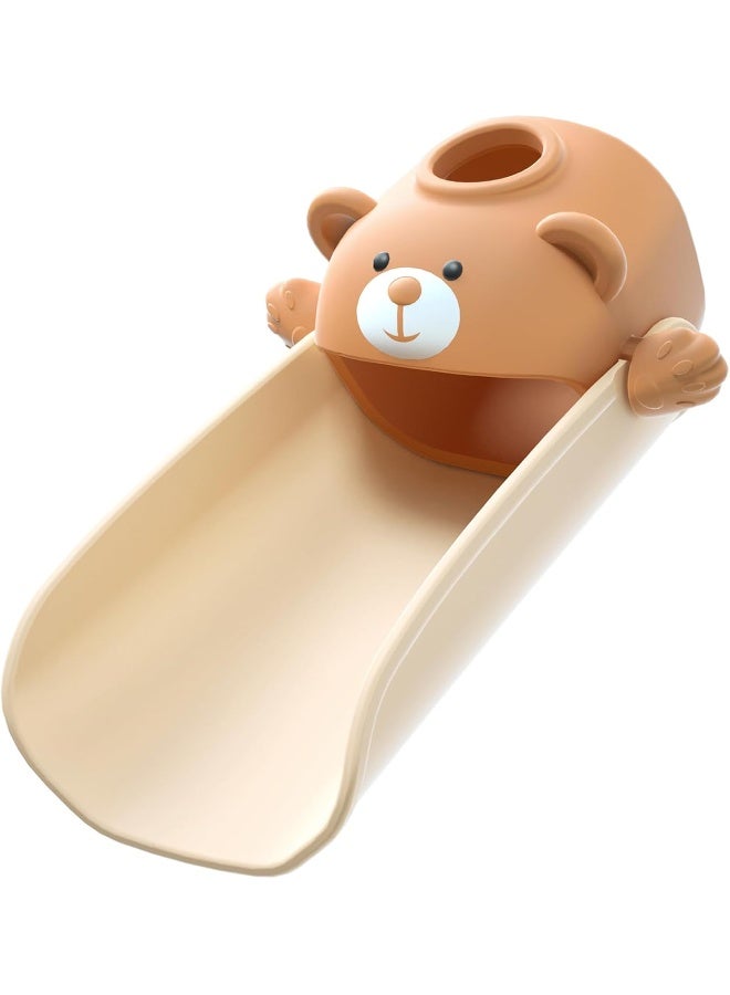 SKYROKU موسع صنبور سكاي روكو للأطفال، موسعات الحوض مع حساس درجة الحرارة لغسل اليدين للأطفال، مناسب لحوض الحمام، المطبخ، حوض الاستحمام (بني) - Image 1