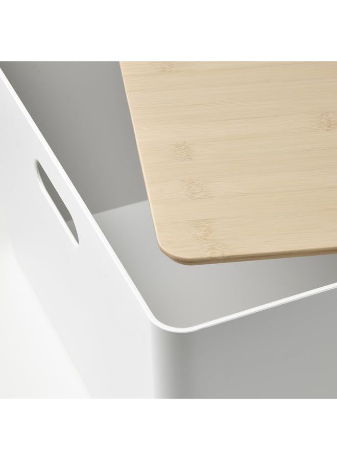 Zaboon Box with lid, white/bamboo, 37x54x21 cm - Image 4