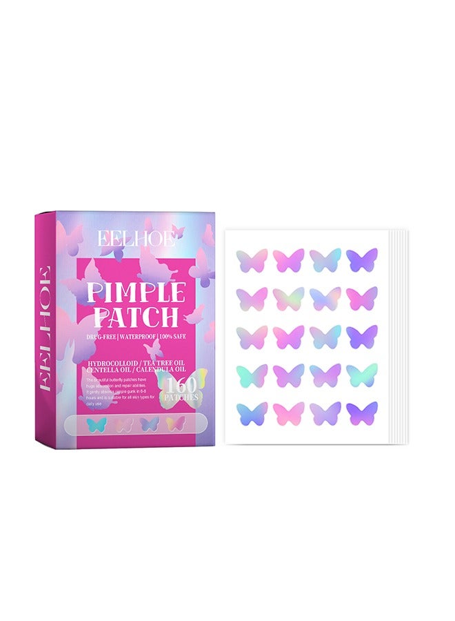EELHOE 160Pcs Pimple Patches for Face,Hydrocolloid Acne Patches for Covering Zits and Blemishes, Cute Spot Stickers for Skin Care - Image 1