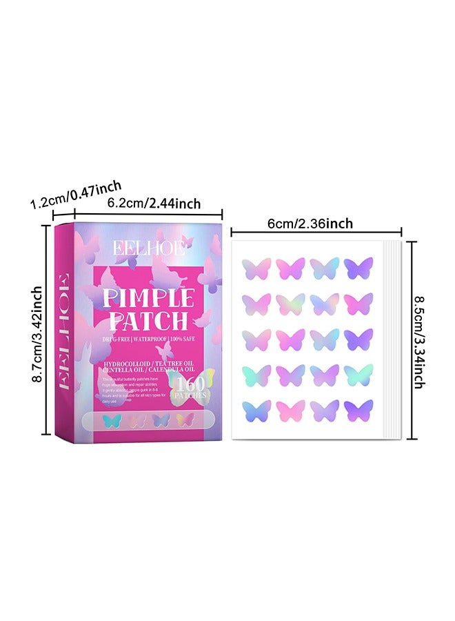 EELHOE 160Pcs Pimple Patches for Face,Hydrocolloid Acne Patches for Covering Zits and Blemishes, Cute Spot Stickers for Skin Care - Image 2
