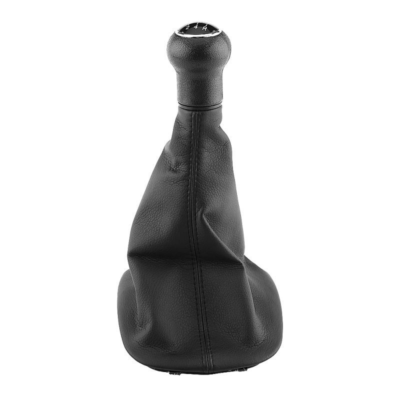 5 Speed Gear Shift Knob Gaiter Boot - Chromed Edge With Black Cap High Quality Plastic Gear Knob With Synthetic Leather Gaiter for Direct Fit Installation - Image 3