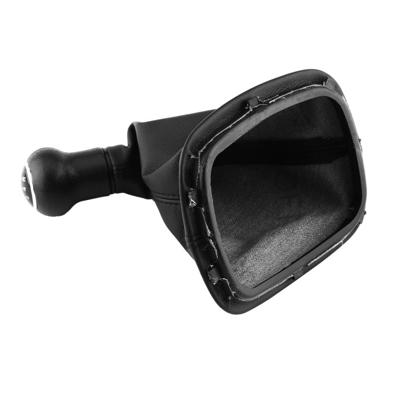 5 Speed Gear Shift Knob Gaiter Boot - Chromed Edge With Black Cap High Quality Plastic Gear Knob With Synthetic Leather Gaiter for Direct Fit Installation - Image 5