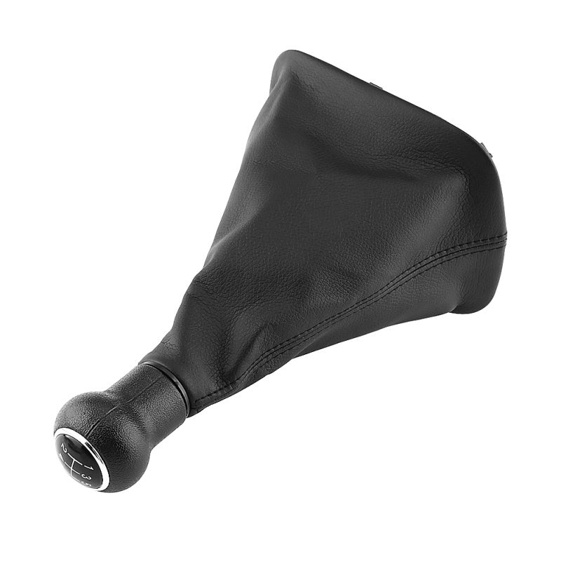 5 Speed Gear Shift Knob Gaiter Boot - Chromed Edge With Black Cap High Quality Plastic Gear Knob With Synthetic Leather Gaiter for Direct Fit Installation - Image 2