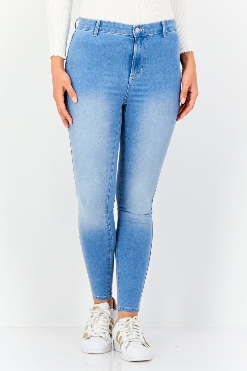 VERO MODA I,Scenery By Vero Moda Women Skinny Fit Solid Stretchable Jeans Pants, Blue - Image 1