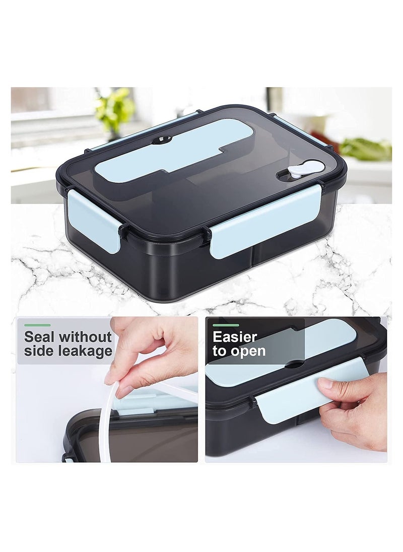 BestStore - Bento Lunch Box 3 Compartment Containers 1500ml for Adults and Kids with Spoon & Fork - Image 1