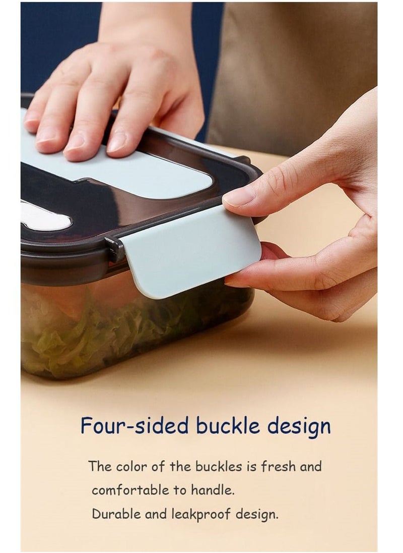 BestStore - Bento Lunch Box 3 Compartment Containers 1500ml for Adults and Kids with Spoon & Fork - Image 1