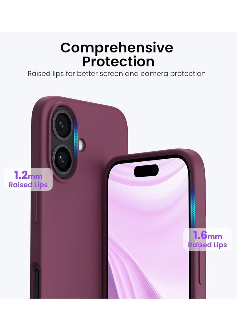 حافظة TPU ماتي مارون رفيعة لجهاز iPhone 16 Plus - غطاء خلفي ناعم ومرن من السيليكون - Image 3