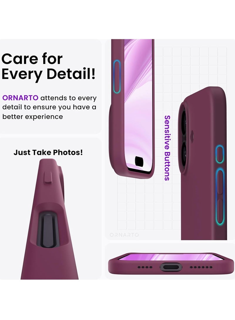 حافظة TPU ماتي مارون رفيعة لجهاز iPhone 16 Plus - غطاء خلفي ناعم ومرن من السيليكون - Image 4
