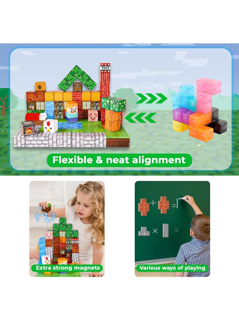 Paka Rabbit High-Strength Magnetic Building Blocks 100 Pieces Magnetic Building Blocks Game for Boys and Girls Ages 3-10, STEM Montessori Stacking Toy, The Best Gift For Kids - Image 4