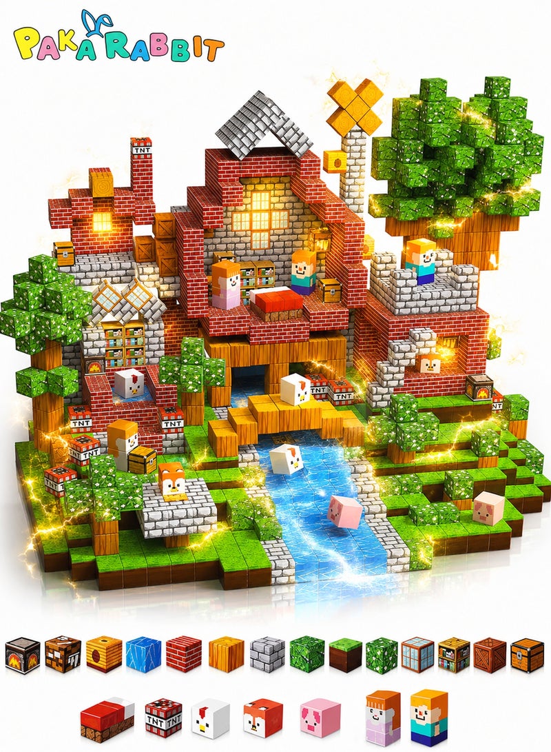 Paka Rabbit High-Strength Magnetic Building Blocks 100 Pieces Magnetic Building Blocks Game for Boys and Girls Ages 3-10, STEM Montessori Stacking Toy, The Best Gift For Kids - Image 1