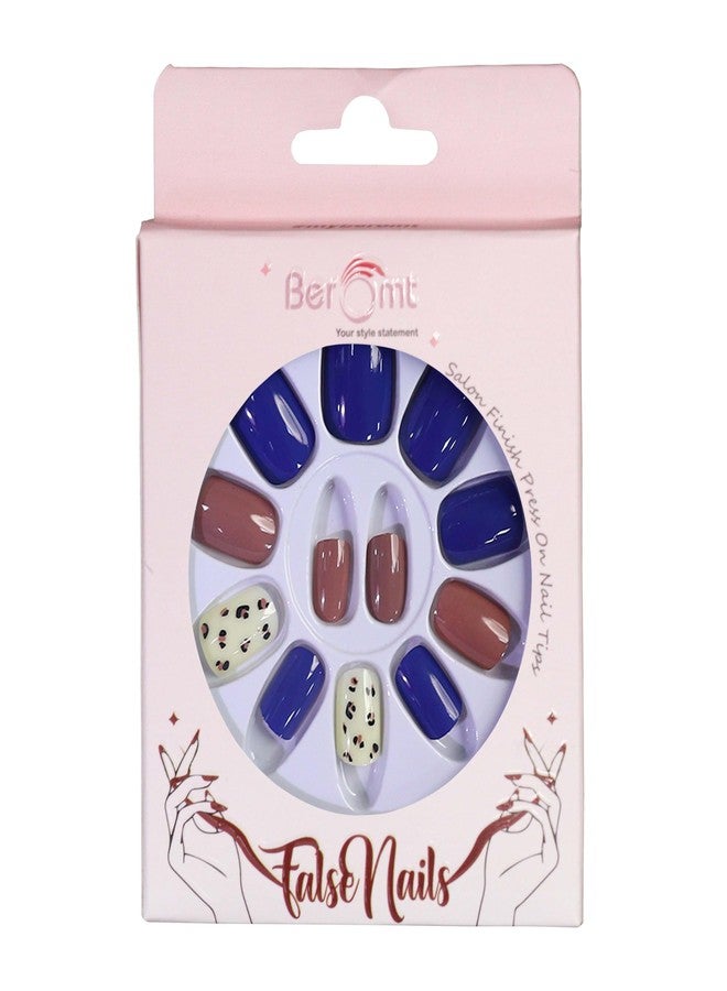 Beromt false nail animal print design full fake nail for woman professionals - BFN1051APN - Image 1