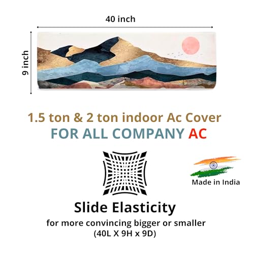 Da Anushi Printed Split Ac Cover Indoor Unit For 1.5 Ton Capacity AC, Inner Unit Ac Cover, All Weather Cover/Attractive Digital Prints/Dustproof/Silken water-resistant Split Ac Cover (Mountain) - Image 3