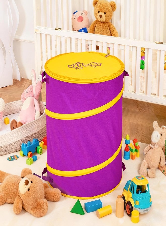 NARMAY Toy Barrel Pop-Up Toy Storage Bin, Large Collapsible Toy Bucket with Handles for Kids, All-in-One Toy Organizer for Boys and Girls - 20 x 23 Inch - Image 2