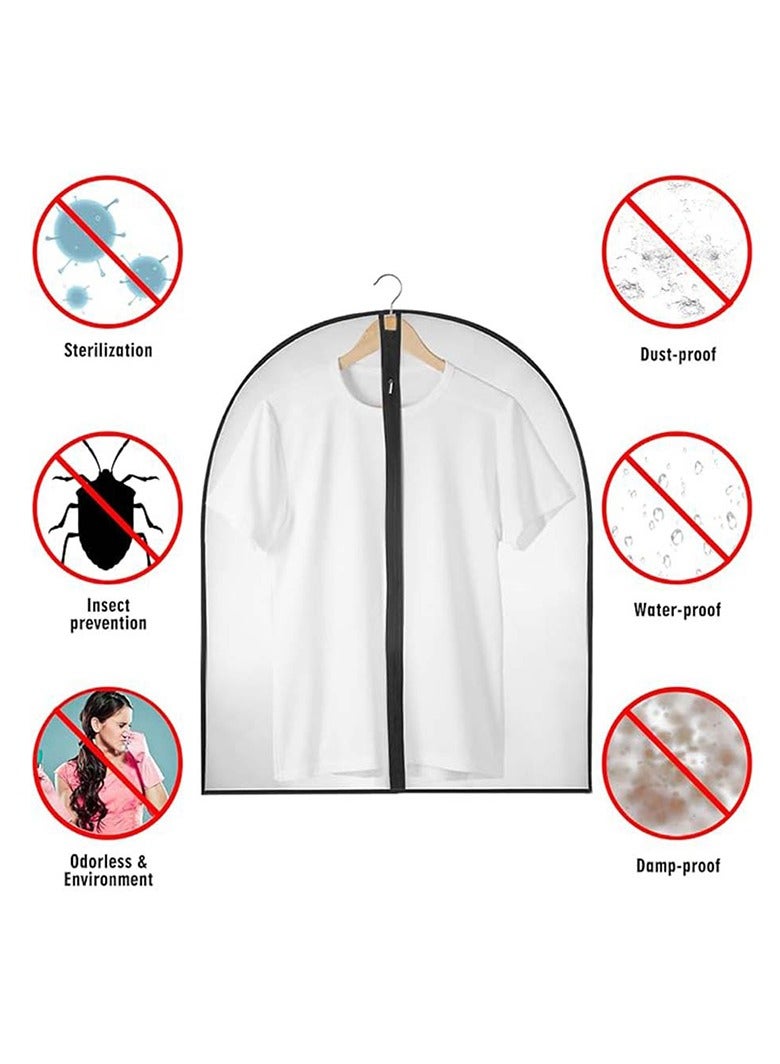 Hihonor Set of 10 White Garment Bags Clothes Covers Protecting Dusts, Lightweight Dust-Proof Clothing Cover Bag, Dust-Proof Clothing Cover, Dress Bag with Full Zipper, Used for Closet Storage and Travel  - Image 2