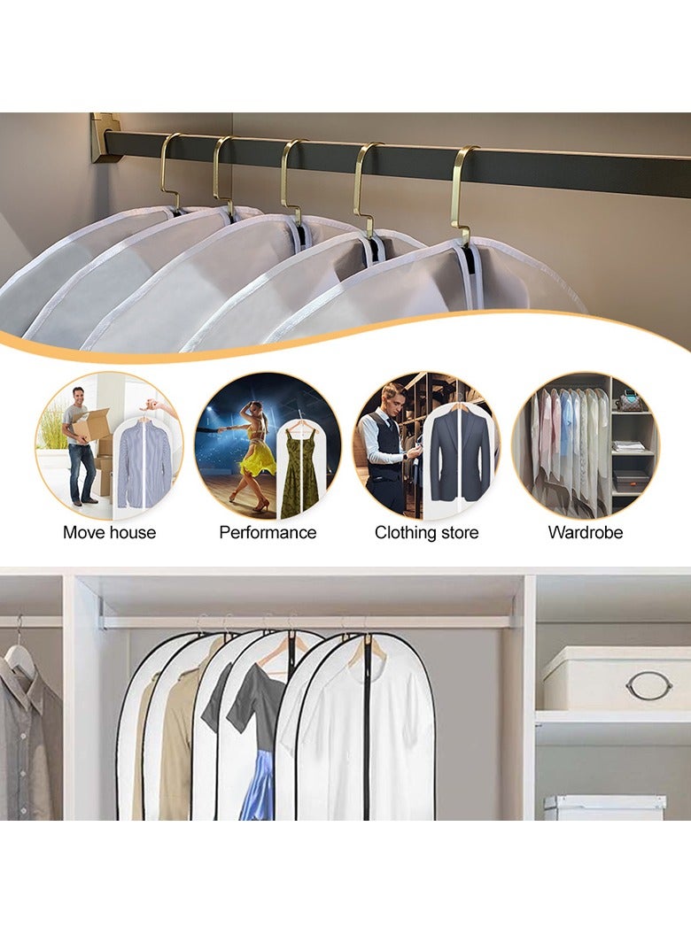 Hihonor Set of 10 White Garment Bags Clothes Covers Protecting Dusts, Lightweight Dust-Proof Clothing Cover Bag, Dust-Proof Clothing Cover, Dress Bag with Full Zipper, Used for Closet Storage and Travel  - Image 4