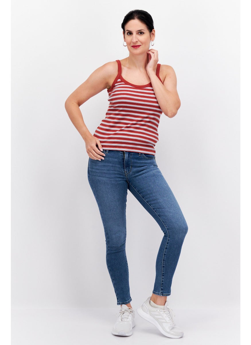 Women Round Neck Sleeveless Stripe Top, Maroon - pzsku/ZDE2369ED796824785B27Z/45/_/1725379174/12ec43b9-9776-4d34-aa52-3268963bf7ad