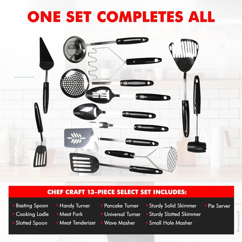 Chef Craft Select Stainless Steel Turner/Spatula, 14 Inch, Black - Image 5
