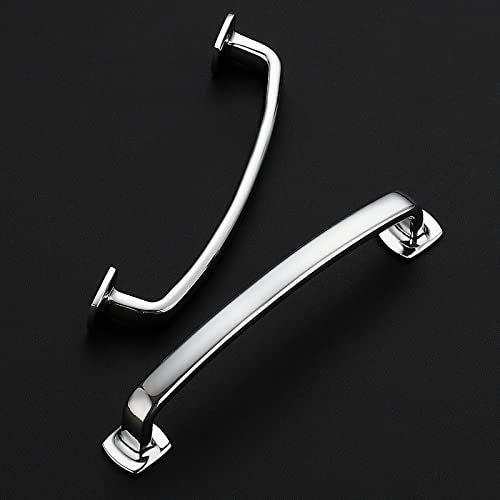 Ravinte Arch Cabinet Pulls Solid 10 Pack 5 Inch Polished Chrome Kitchen Cabinet Handles Flat Square Foot Curved Drawer Pulls Hardware for Kitchen Cabinet - Image 3