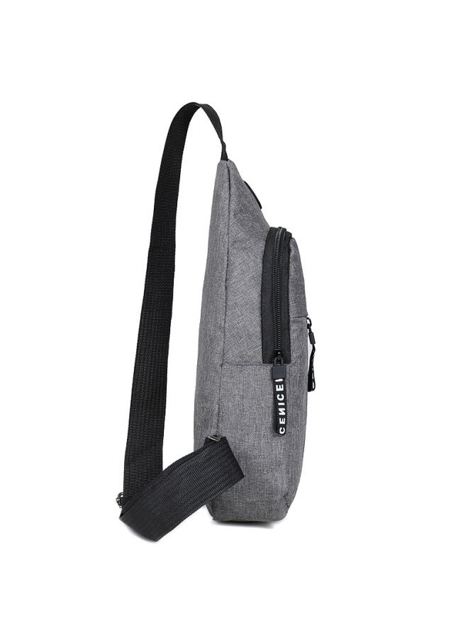 Generic Multifunctional Cycling Bag Chest Bag Men's Crossbody Bag Casual OxFord Cloth Shoulder Bag Fashionable Trendy Chest Bag-Color:Style 2 Black  - Image 5
