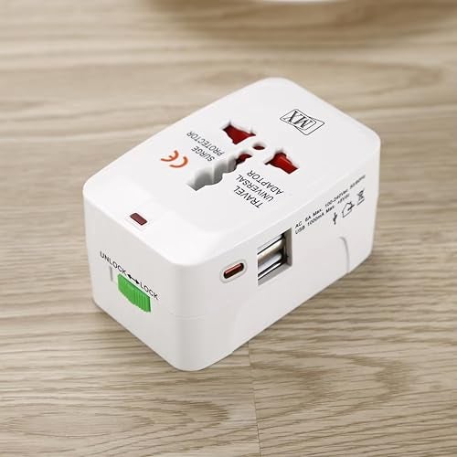 MX Universal Travel Adapter with Type C, Worldwide Universal Travel Adapter All Over 150 International Travel Adapter, Universal Socket Compatible - UK, Europe, UA, Australia, China, Japan & Thailand - Image 2