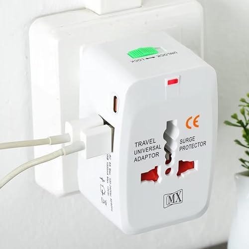 MX Universal Travel Adapter with Type C, Worldwide Universal Travel Adapter All Over 150 International Travel Adapter, Universal Socket Compatible - UK, Europe, UA, Australia, China, Japan & Thailand - Image 3