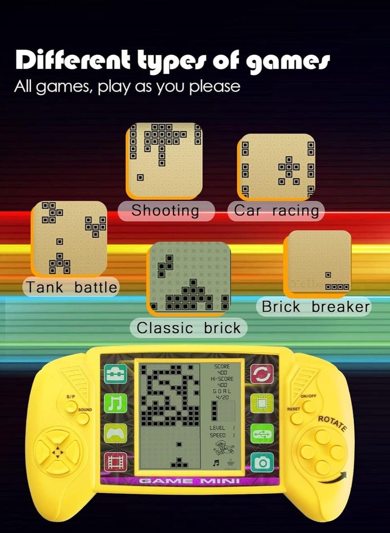 general Building block game machine, built-in 23 puzzle games, 3.5 inch LCD mini portable building block game machine, classic building blocks, tanks, brick breakers, racing cars - Image 3