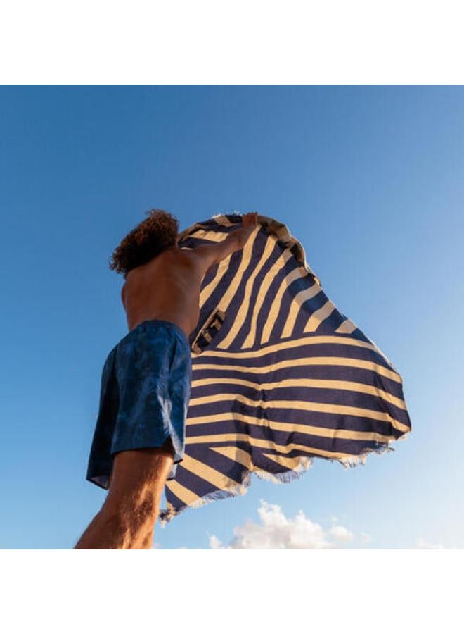 OLAIAN Poncho beach towel XXL 190 x 190 cm - deckchair blue - Image 4