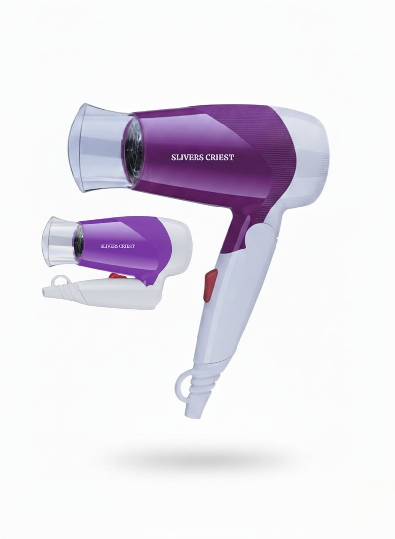 SLIVERS CRIEST Foldable Travel Hair Dryer 2400W Mini Ionic Hairdryer for Women with Cool Shot, 3 Heat Settings, Lightweight - Image 1