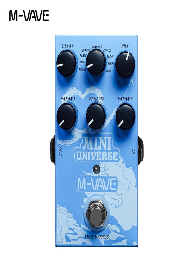 M-VAVE  Mini Universe Digital Reverb Pedal 9 Reverb Effects Room/Shimmer/Lofi/Spring Reveb Effect Pedals Guitar Pedal - Image 1