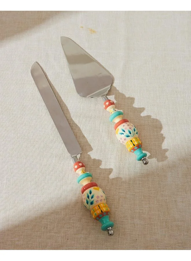 Chumbak Farmhouse Cake Servers, Set of 2