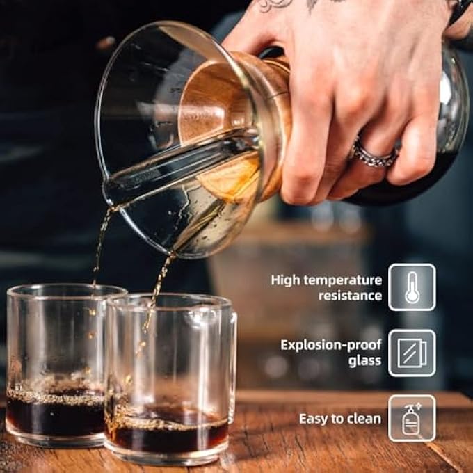 rayihni Coffee Pot With Strainer Filter Set Easy To Use And Clean - Image 4