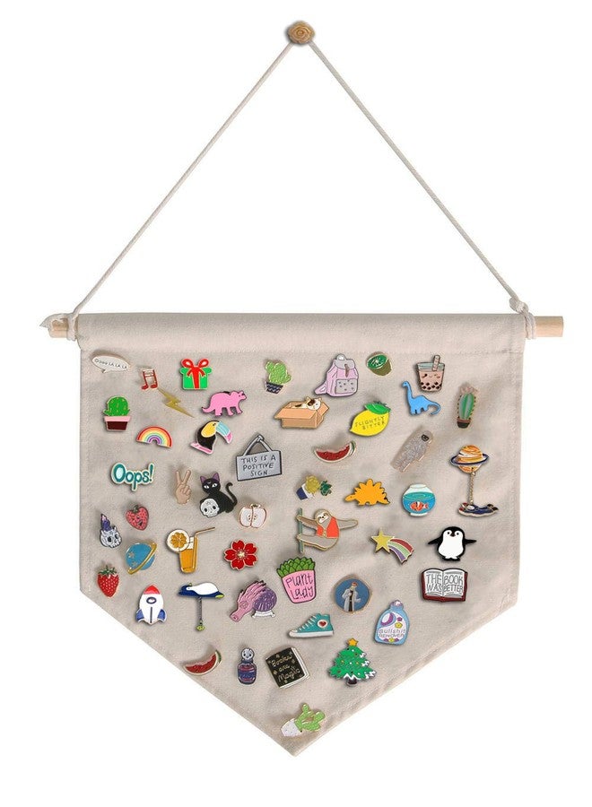 FLYPARTY Enamel Pin Wall Display Banner -Blank Canvas Banner for Display Pins Buttons (Natural) - Image 1