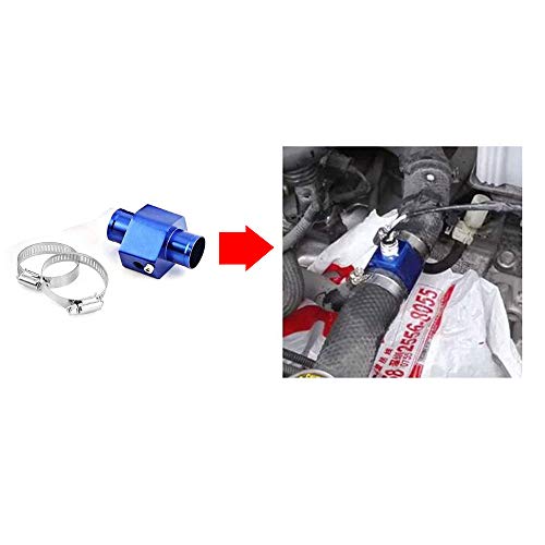 LZKZPY Universal Water Temp Joint Pipe Water Temp Temperature Joint Pipe Sensor Gauge Radiator Hose Adapter, (Blue, 32mm) - Image 4