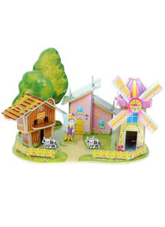 ويبي لعبة أحجية الصور المقطوعة ثلاثية الأبعاد من Webby Kid DIY Cozy Farm Building Model مع نباتات حقيقية، 38 قطعة  - Image 1
