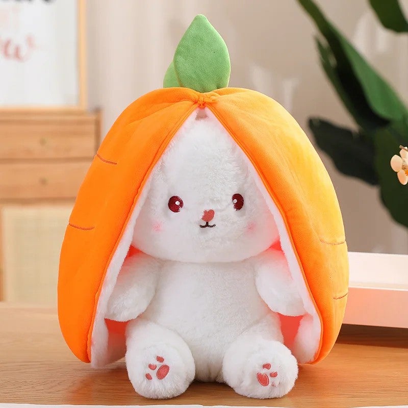 Y&D Creative Carrot-Shaped Stuffed Animal Toy – Adorable Bunny Plush Doll with Fruit Design, Soft Cuddly Rabbit for Kids, Cute Decor & Gift - Image 1