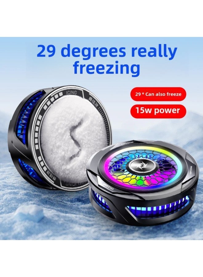 Mobile Phone Radiator SL25 Magnetic Back Clip Semiconductor Icing Artifact Electronic Competition Chicken Game Android Tablet Universal-Color:Sl25 Silver Freezing Model [magnetic Suction + Charging Head]  - Image 4