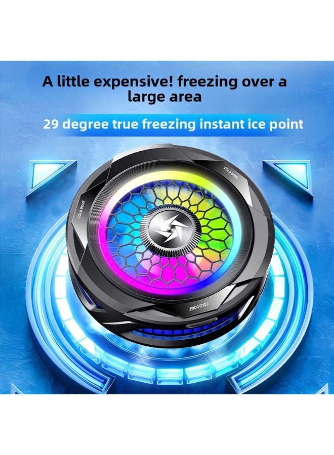 Mobile Phone Radiator SL25 Magnetic Back Clip Semiconductor Icing Artifact Electronic Competition Chicken Game Android Tablet Universal-Color:Sl25 Silver Freezing Model [magnetic Suction + Charging Head]  - Image 3