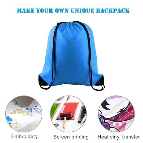 FEPITO 22 Pack Drawstring Bags String Backpack Bulk Sack Cinch Bag Sport Bags for School Gym Traveling - Image 5