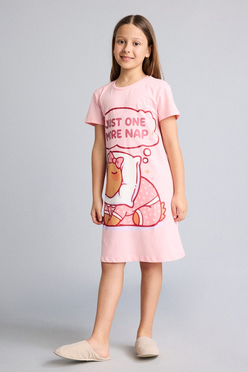 DeFacto Pink Girl Short Sleeve Dress Casual - Image 1