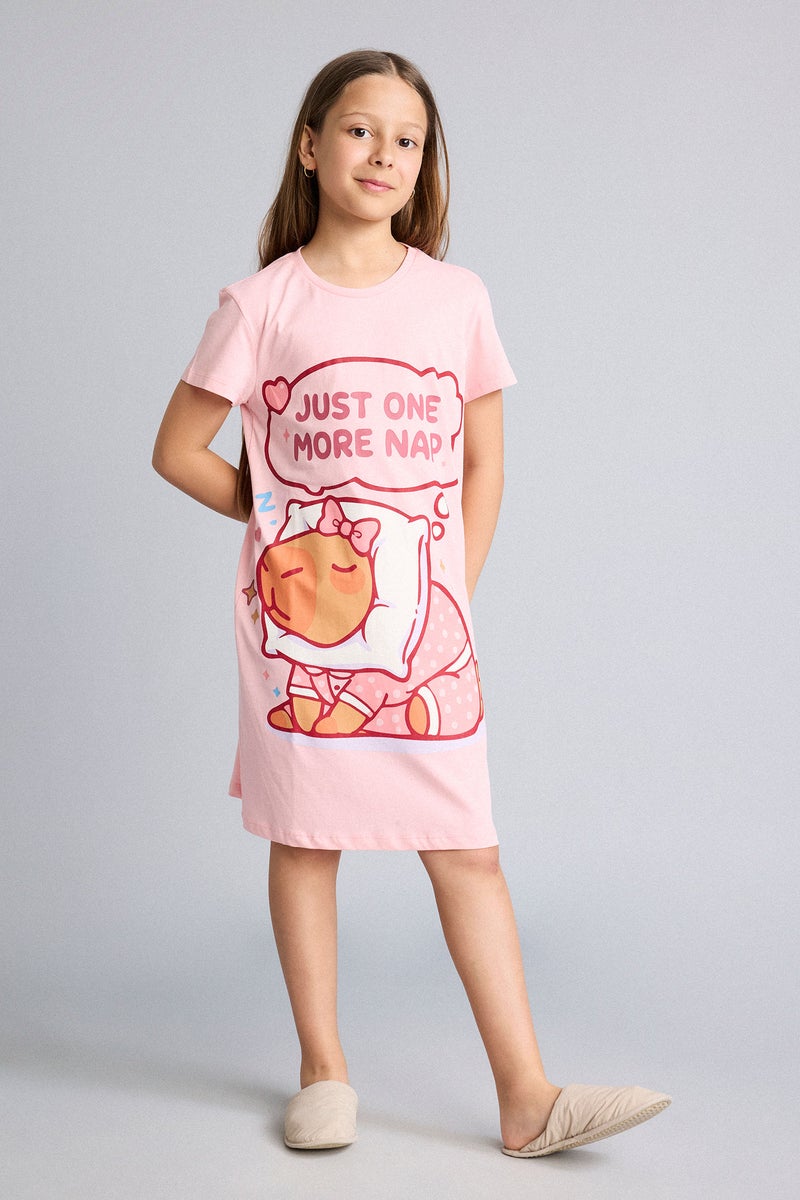 DeFacto Pink Girl Short Sleeve Dress Casual - Image 2