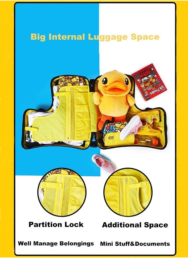 Kids Luggage Traveling Ride-On Suitcase, Children's Unique Design Ride-On Luggage Pattern Duck Yellow - pzsku/ZDE2427ECFA38FD409E40Z/45/_/1718940700/d7b3c7ad-a083-4923-a68f-c7858afd6061