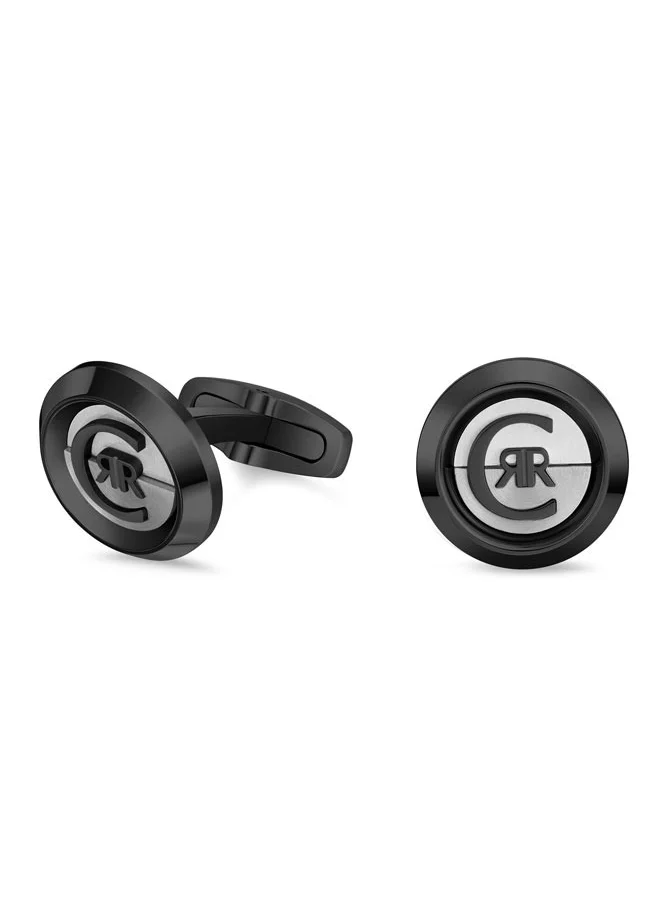 CERRUTI 1881 Renato Two Tone Grey and Black Cufflinks