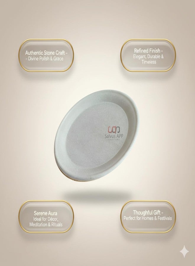 Salvus APP SOLUTIONS Sacred Elegance: Marble Round Plate for Pooja and Kitchen Use - A Versatile Blend of Devotion and Functionality, Elevating Your Rituals, 1-PC (White_6 Inch) - Image 4