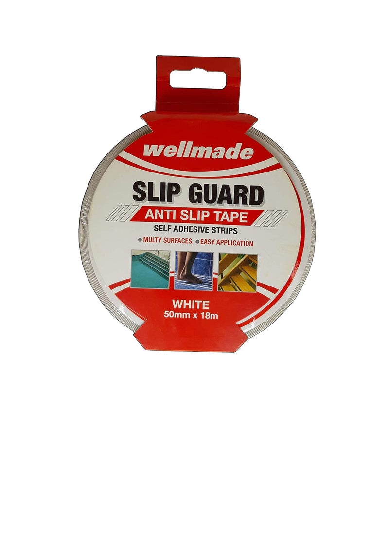 Wellmade - Wellmade Synthetic Fine Resilient Soft Traction Anti Slip Skid Tapes for Bare Feet, 18m 2in (50mm) White - Image 1