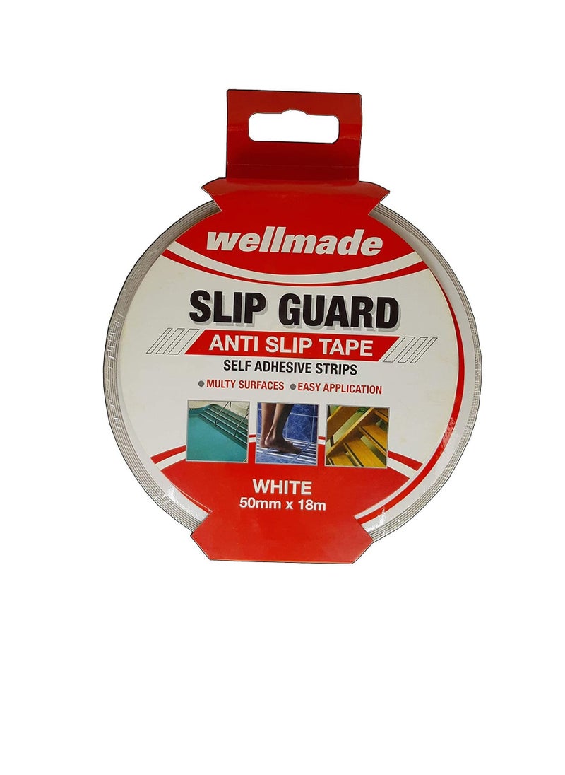 Wellmade - Wellmade Synthetic Fine Resilient Soft Traction Anti Slip Skid Tapes for Bare Feet, 18m 2in (50mm) White - Image 1