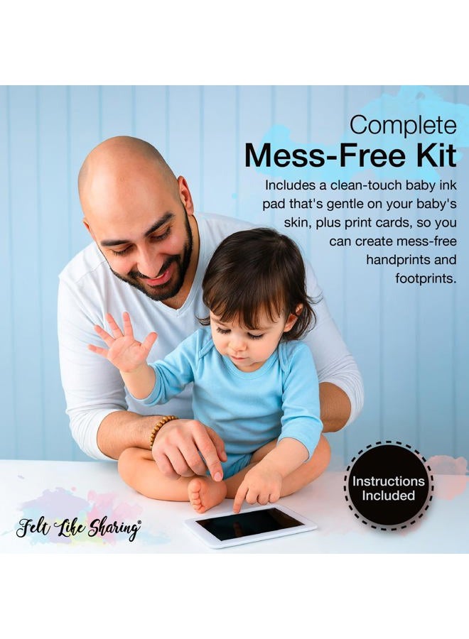 Felt Like Sharing My Tiny Prints Newborn Baby Handprint and Footprint Kit, Baby Frame with Modern White Matting, Baby Keepsake Frame, Baby Picture Frame Kit with Ink Pad, Baby Shower Gifts, 17” L x 9.5” H, Gray/Grey - Image 3