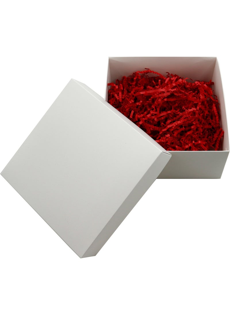 Repro Design 20 x 20 cm White Red Clipped Empty Gift Box 1 Piece  - Image 1