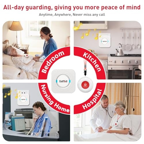 CallToU Wireless Caregiver Pager Smart Monitoring System Alert Buttons Hand Call Bell for Elderly Seniors Patients Nurse Disabled - Image 3