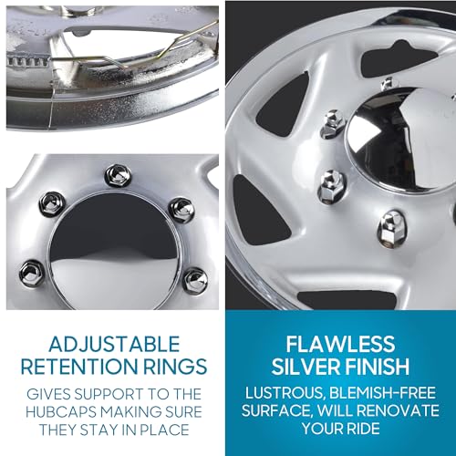 BDK غطاء جنط العجلات BDK 4 حزمة 16 بوصة طراز OEM بديل لفورد E150 E250 E350 إكونولين F-150 F-250 F-35 F-250 F-350، غطاء عجلة سيارة شاحنة SUV - مجموعة 16 بوصة - Image 4